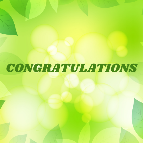 Congratulations, Green theme wish card.