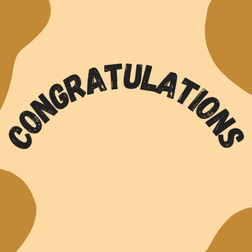 Dark and light brown wish card design, Congratulations.