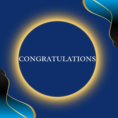 Blue and golden wish card, Congratulations.