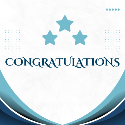 Three stars and different layers on the bottom, Congratulations.