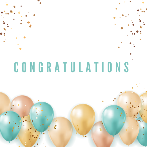 Congratulations, lots of balloons in the bottom.