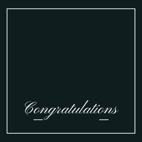 Congratulations, simple dark wish card design.