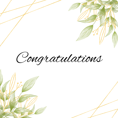 Leaves on a wish card, Congratulations.