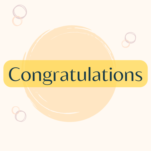 Simple two-color wish card, Congratulations.