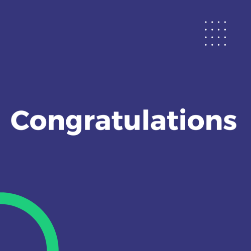 Blue color wish card, Congratulations.