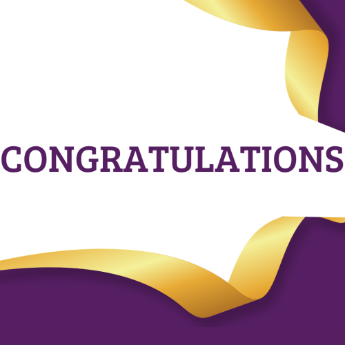 Purple and golden wish card design, Congratulations.