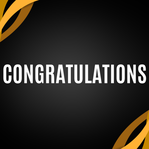 Congratulations, yellow pattern on a wish card.