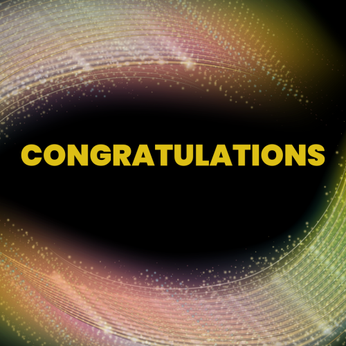 Shiny black background wish card, Congratulations.