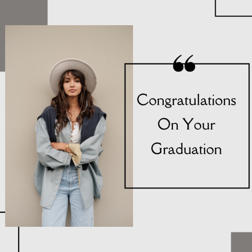 Girl Wearing White Hat Looks Happy, Congratulations On Your Graduation