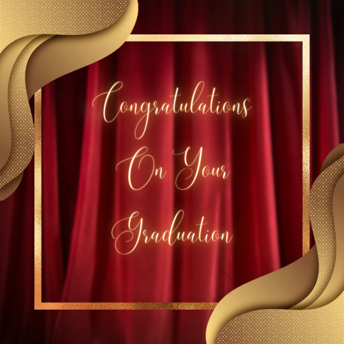 Congratulations On Your Graduation, Wishing Card With Red Background