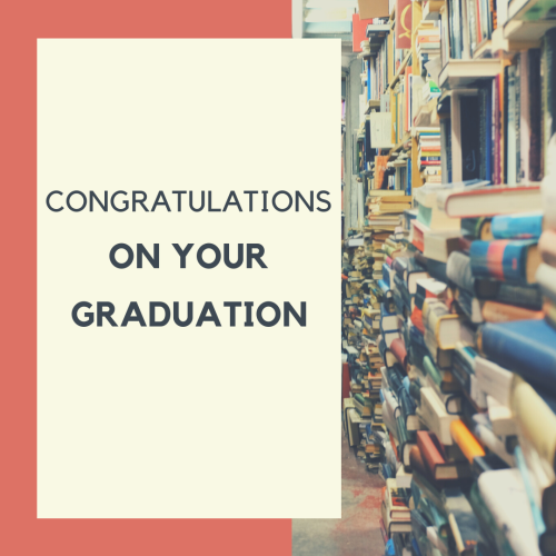 Congratulations On Your Graduation. Graduation's Book Shop.