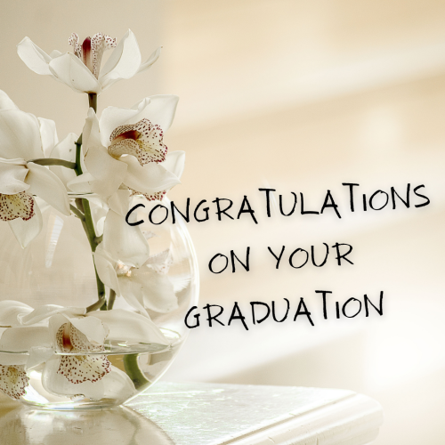Beautiful Image Card With White Flowers, Congratulations On Your Graduation