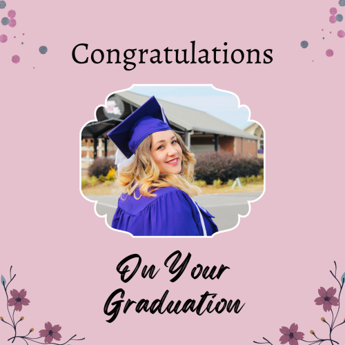 Girl Wearing Blue Graduate Cap, Congratulations On Your Graduation