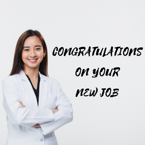 Congratulations On Your New Job, Girl Looks Happy Wearing Lab Coat