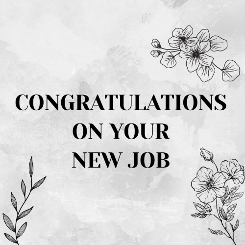 Congratulations On Your New Job, Beautiful Image Card Hand Drawing