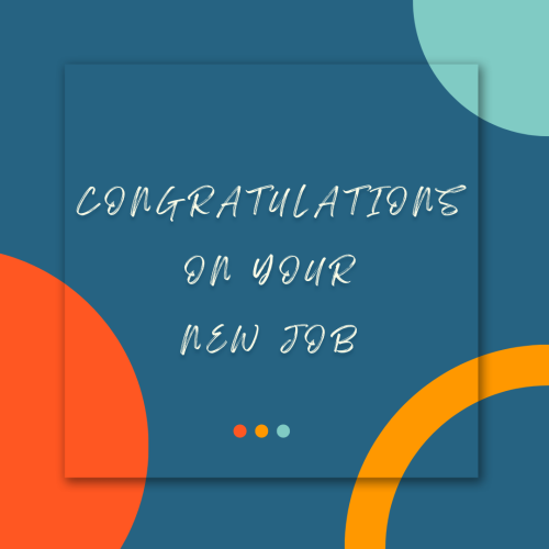 Image Card In Blue Color, Congratulations On Your New Job