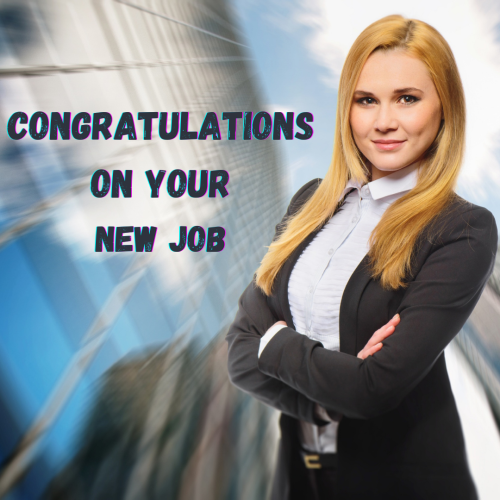 Girl Wearing Black Coat Looks Happy, Congratulations On Your New Job