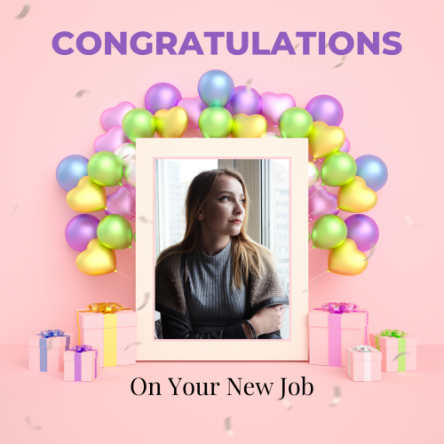 Congratulations On Your New Job, Girl Standing Near Window In Office