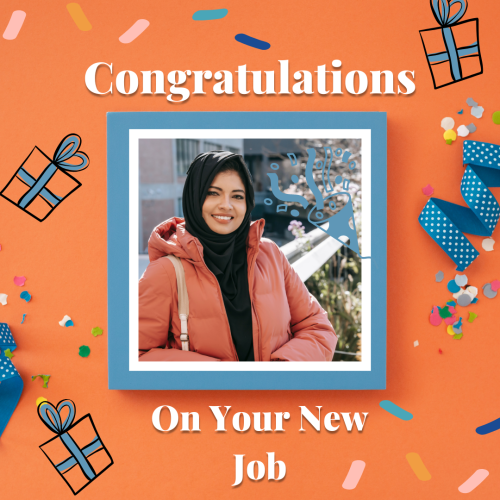 Girl Wearing Black Hijab Looks Happy, Congratulations On Your New Job