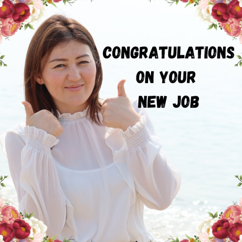 Girl Looking So Happy. Congratulations On Your New Job.