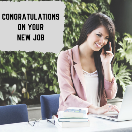 Beautiful Girl Using Laptop, Congratulations On Your New Job