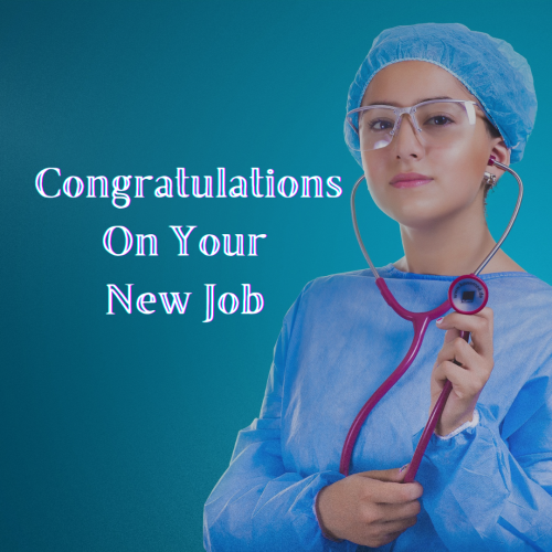 Congratulations On Your New Job, Doctor Wearing Surgery Dress
