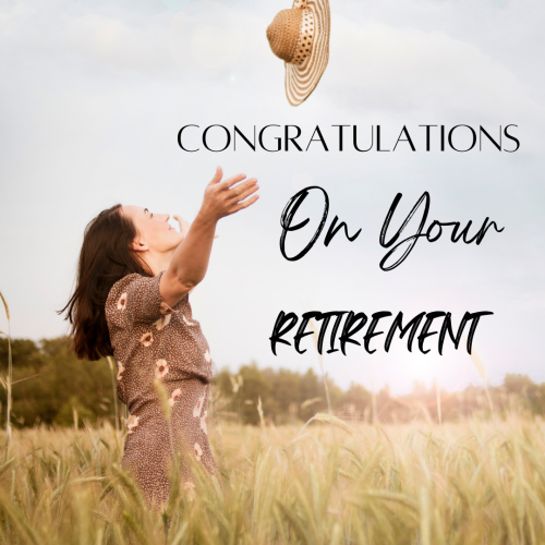 She Is So Happy And Saying Congratulations On Your Retirement.