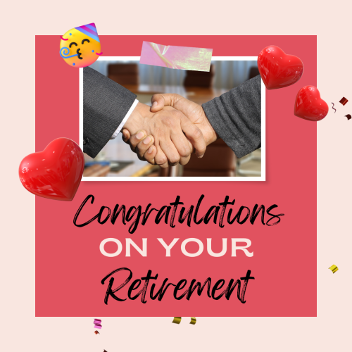 Congratulations On Your Retirement, Men Hand Shake