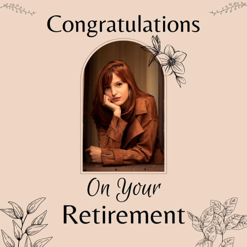 Girl Standing In The Window. Congratulations On Your Retirement.