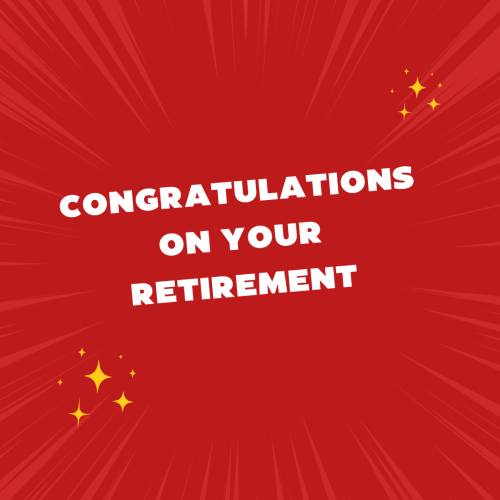 Image Card With Red Background, Congratulations On Your Retirement