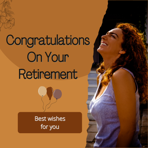 Girl Enjoying The Day. Congratulations On Your Retirement.