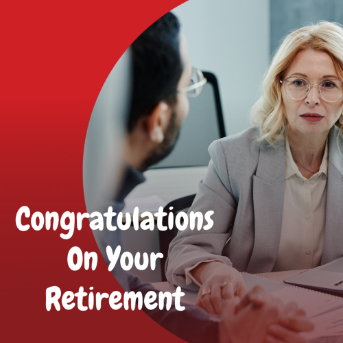 Women Sitting In The Office, Congratulations On Your Retirement