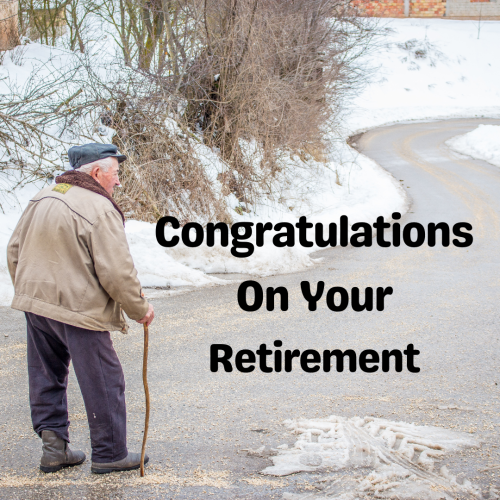 Congratulations On Your Retirement, Old Man Walking Alone On The Road