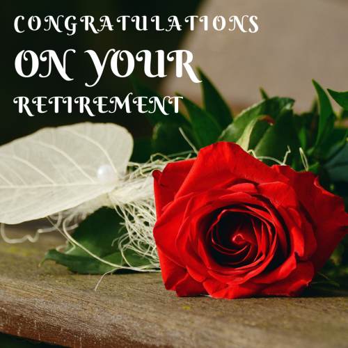 Wishing Card With Red Rose, Congratulations On Your Retirement