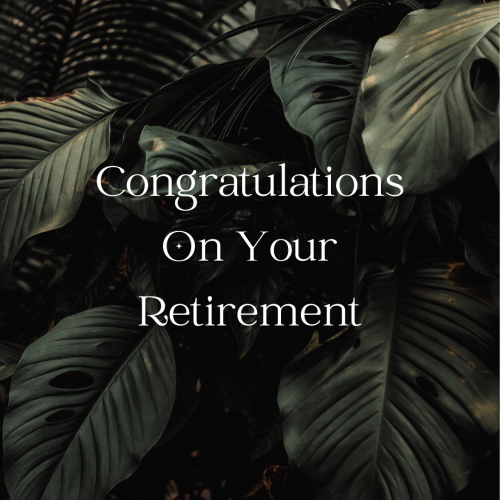 Congratulations On Your Retirement, Image Card With Green Leaves