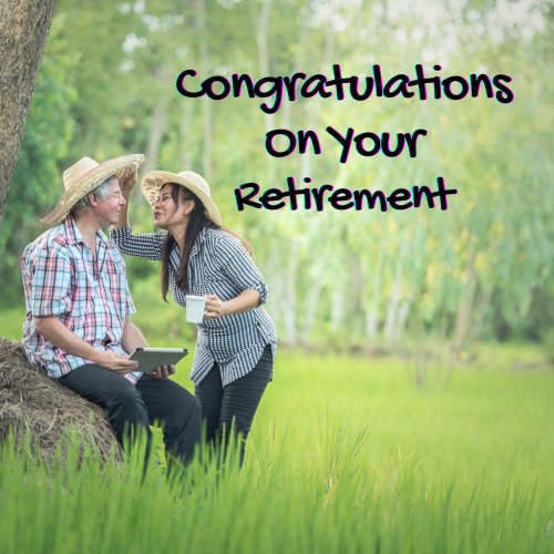 Congratulations On Your Retirement, Man Enjoy Tea With His Wife Wearing Brown Hat