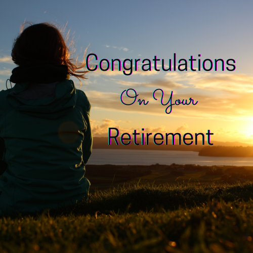 Girl Enjoying the Evening saying Congratulations On your Retirement  .