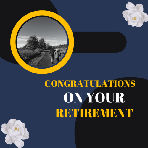 Congratulations On Your Retirement, Couple Walking Alone On The Road