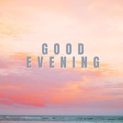 Multi sky view on greeting card Good Evening.