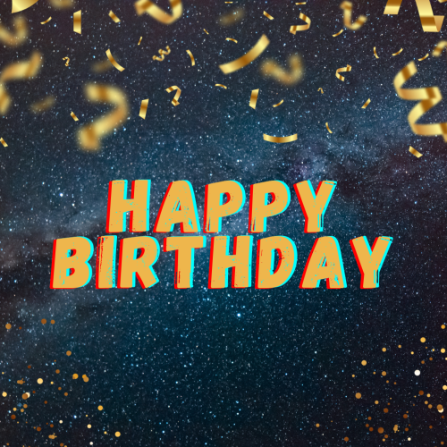 Blue background on wish card Happy Birthday