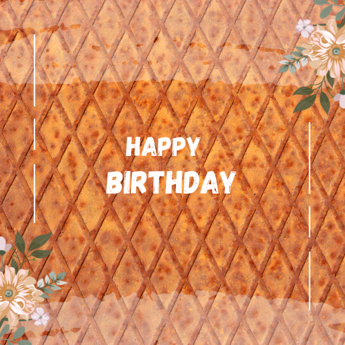 Flowers on wish card Happy Birthday