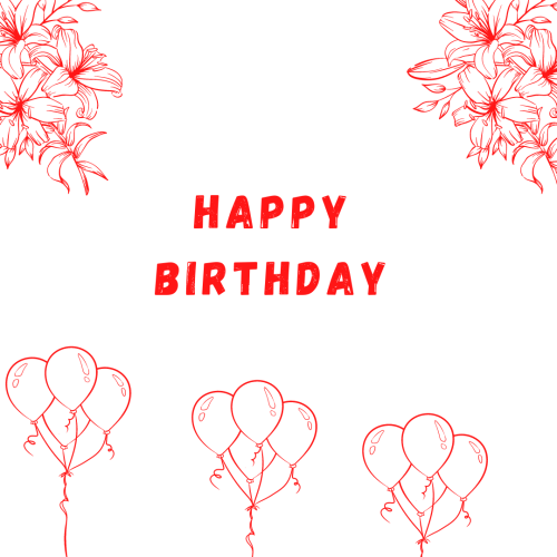 Happy-Birthday-Balloons and flower, happy birthday