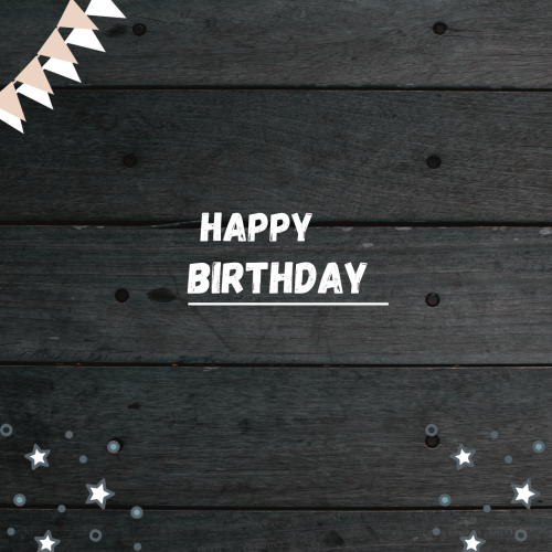 Black Color Image Card Happy-Birthday