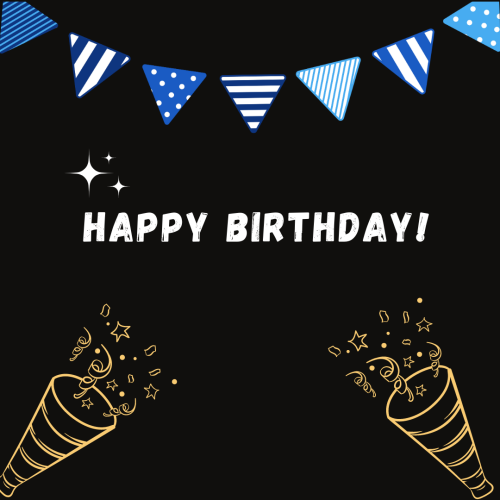 Image Card For Wishing Black Color Card Happy-Birthday