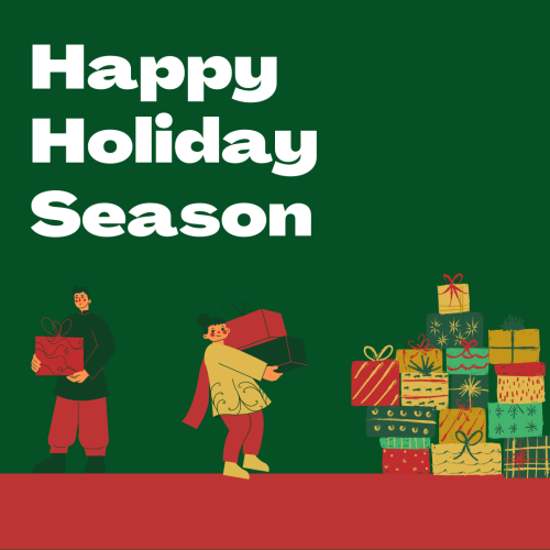 A couple holding lots of gifts, Happy holiday season.