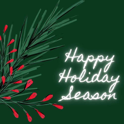 Happy holiday season, the bush on green background.