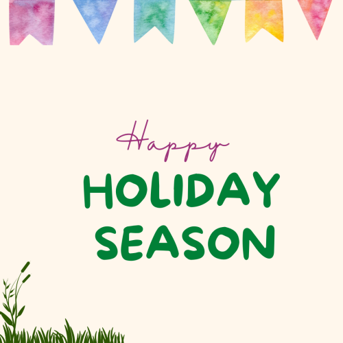 Birthday decoration items on off white background, Happy Holiday Season.