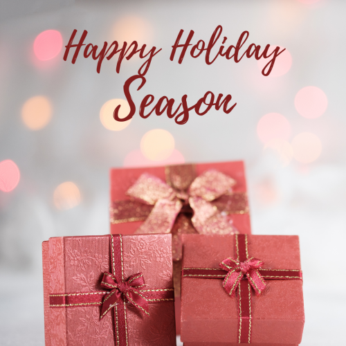 Gifts and shining on back, Happy holiday season.