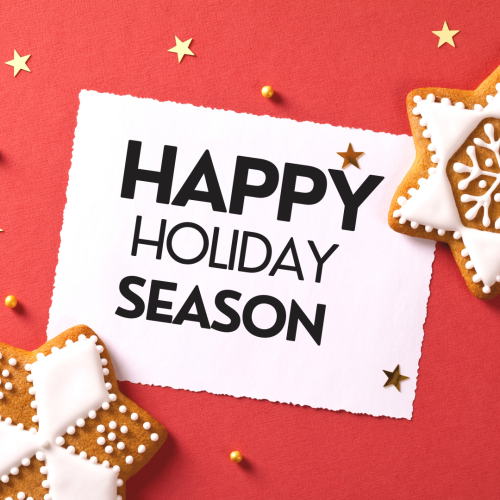 Happy holiday season star shape cookies.