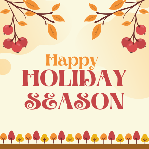 Happy holiday season, autumn season theme. 